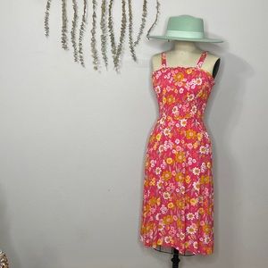 JUNIORS Hot pink floral smocked dress